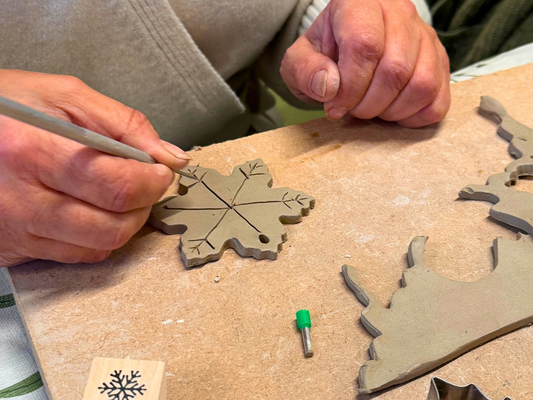 2-part ceramic christmas decorations: capel st.mary
