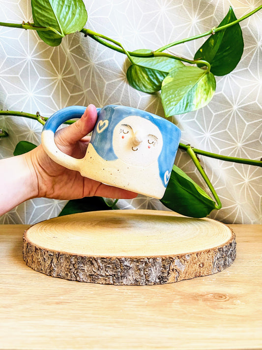 chunky hug mug: speckled ivory/sky