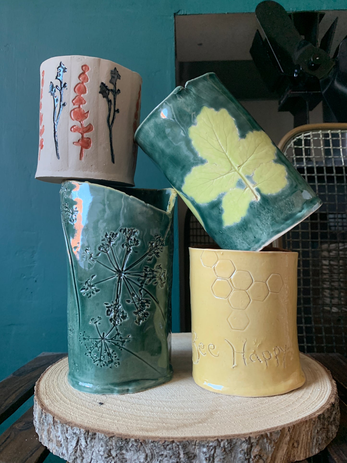 texture print pottery: home ed community autumn term