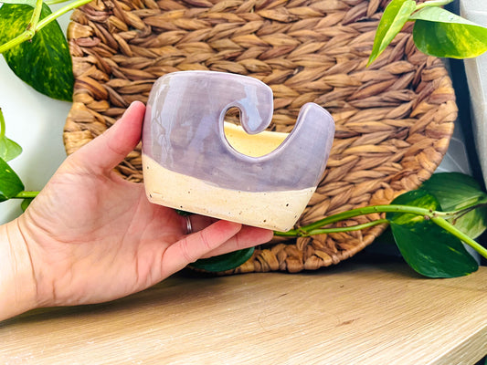 yarn bowl: speckled ivory/lavender