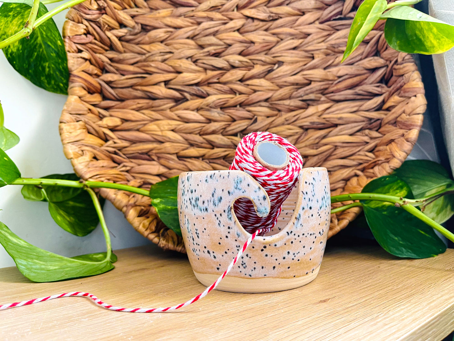 yarn bowl: speckled strawberry