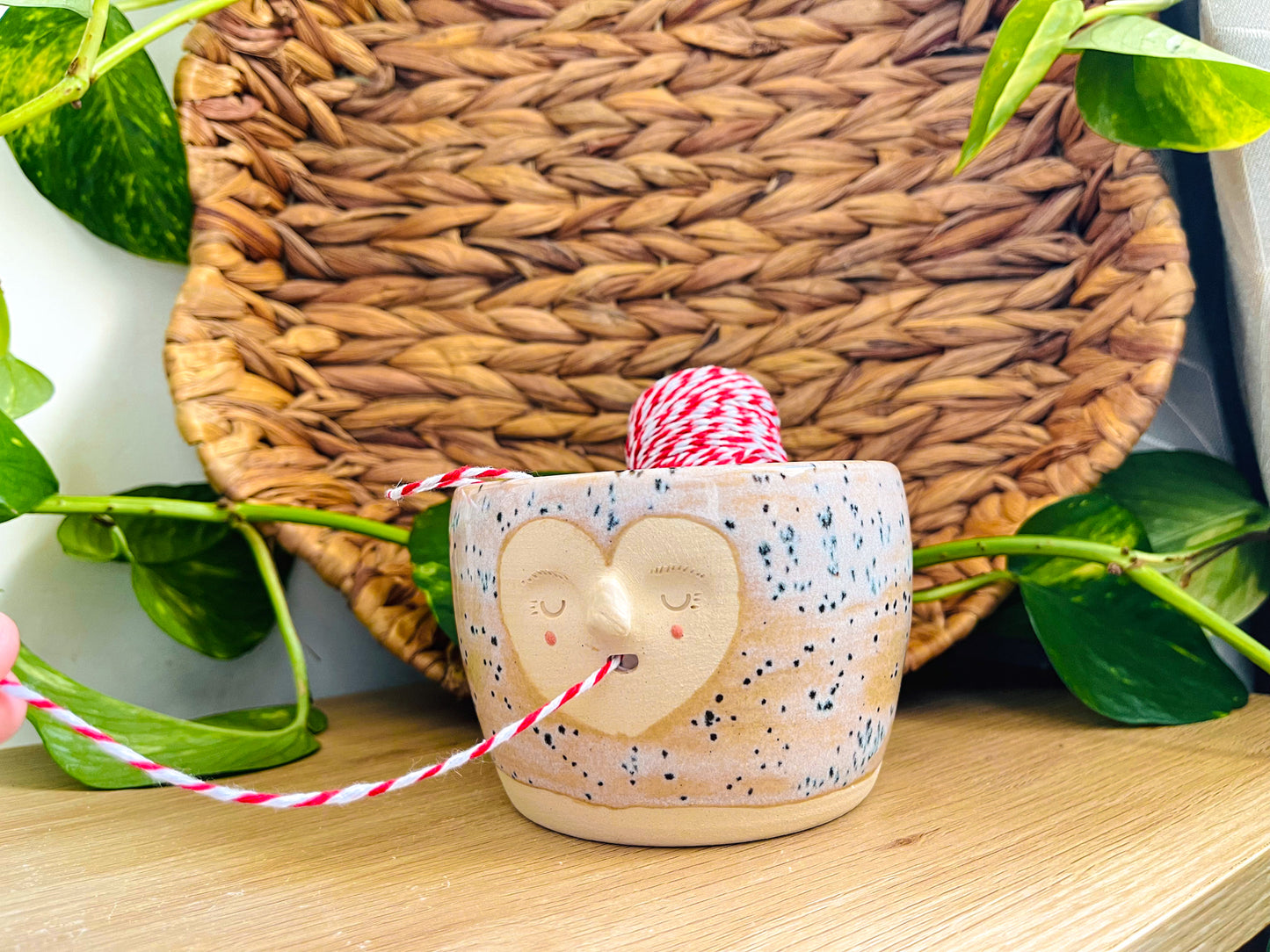 yarn bowl: speckled strawberry
