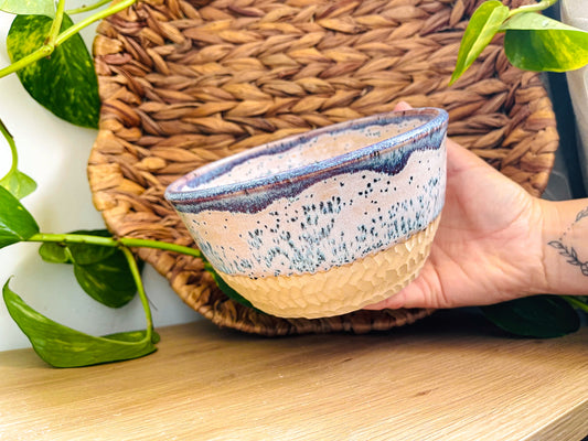 textured bowl: speckled strawberry milk