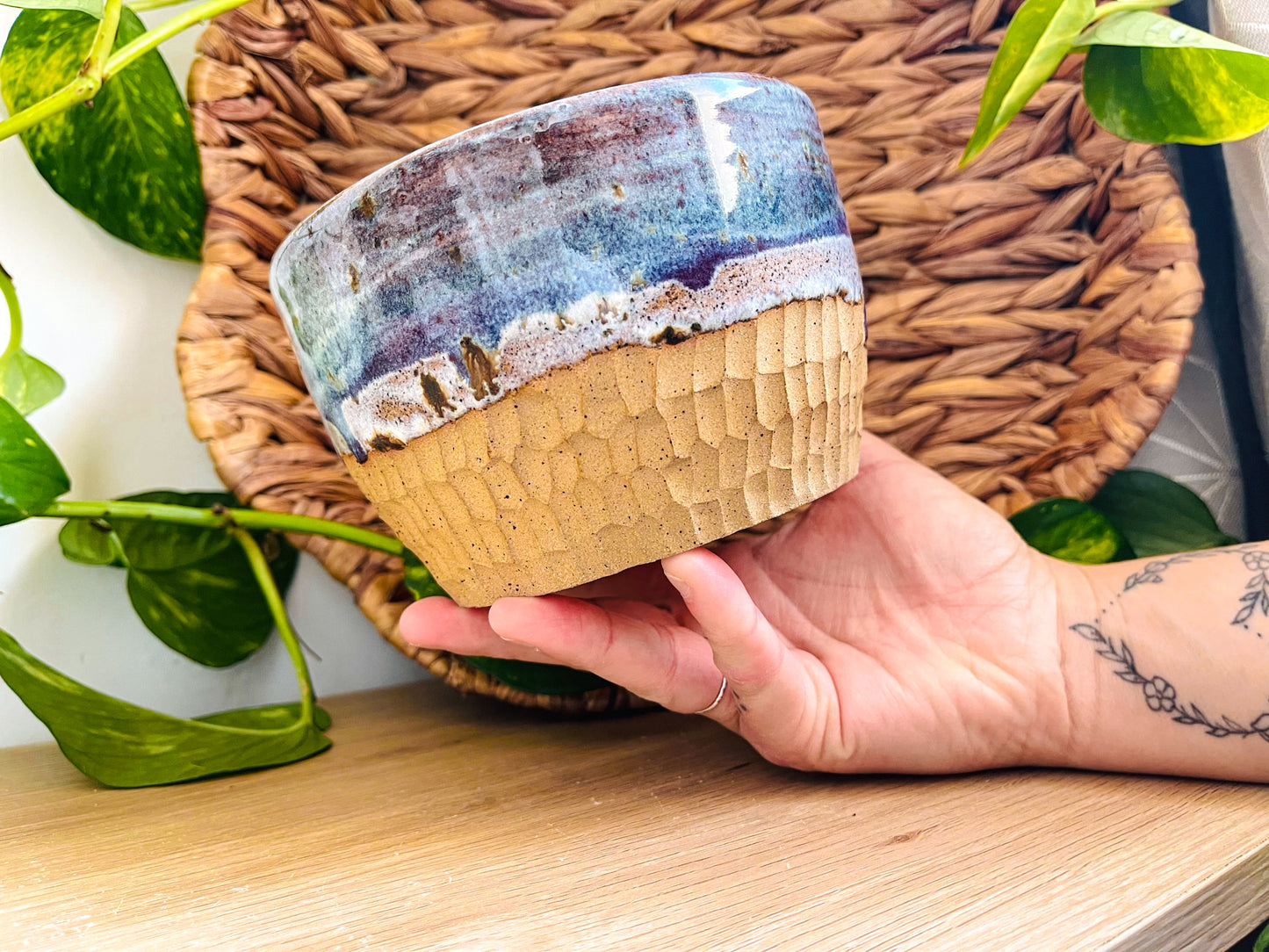 textured bowl: stormy skies
