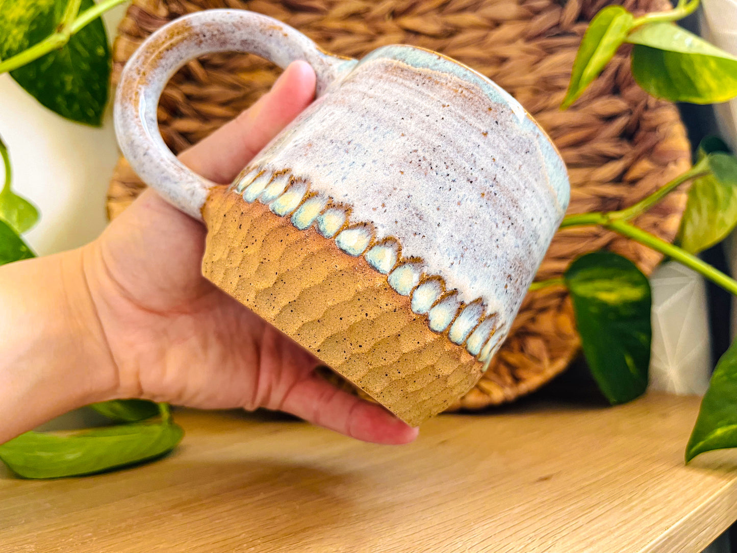 textured mug: peppermints