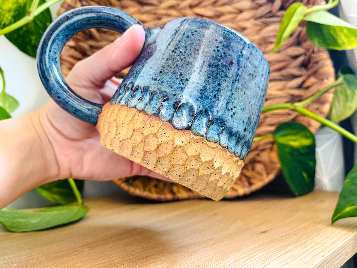 textured mug: midnight rain