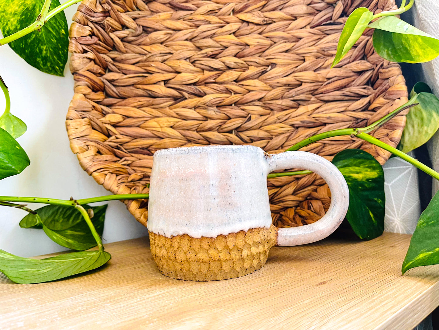 textured mug: soft opal