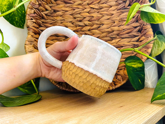 textured mug: soft opal