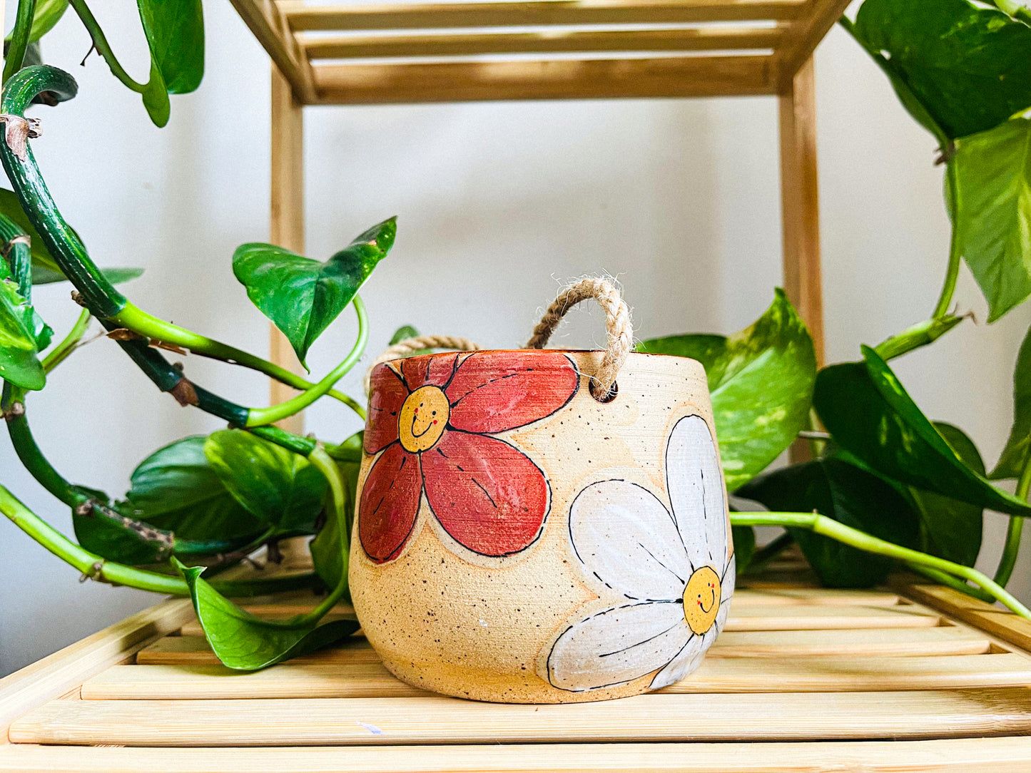 hanging planter: flower power