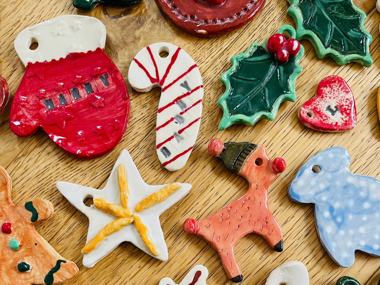 2-part ceramic christmas decorations: colchester