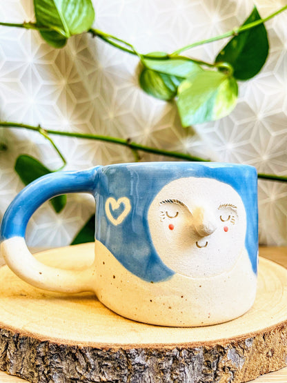 chunky hug mug: speckled ivory/sky