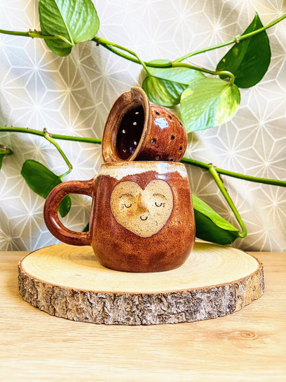 tea steeper set: burnt orange