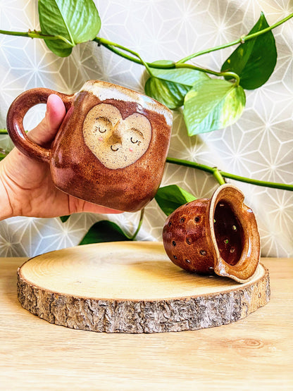 tea steeper set: burnt orange