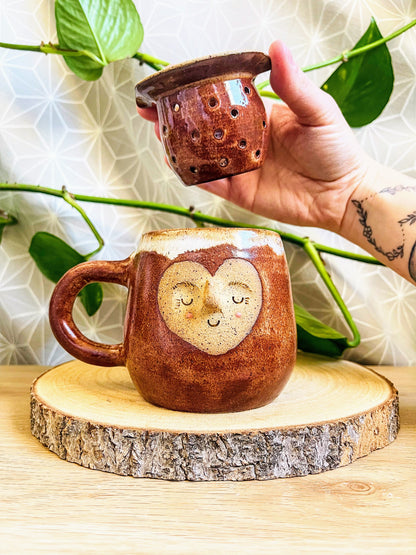 tea steeper set: burnt orange