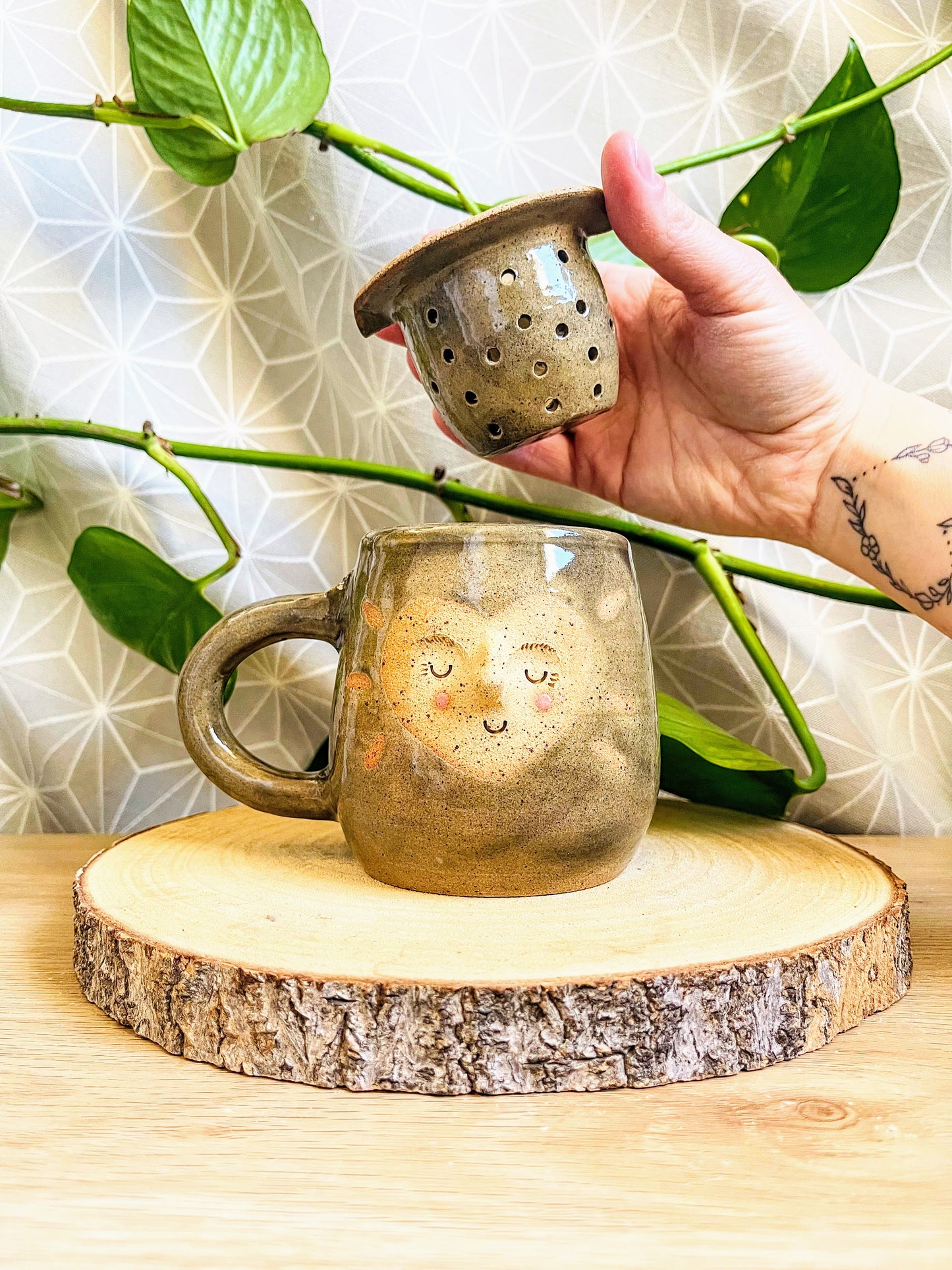 tea steeper set: soft grey