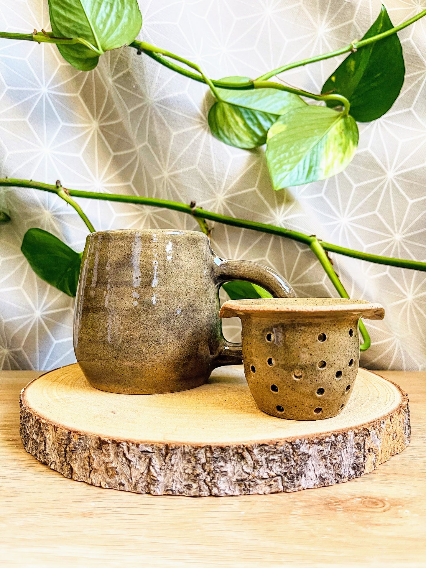 tea steeper set: soft grey