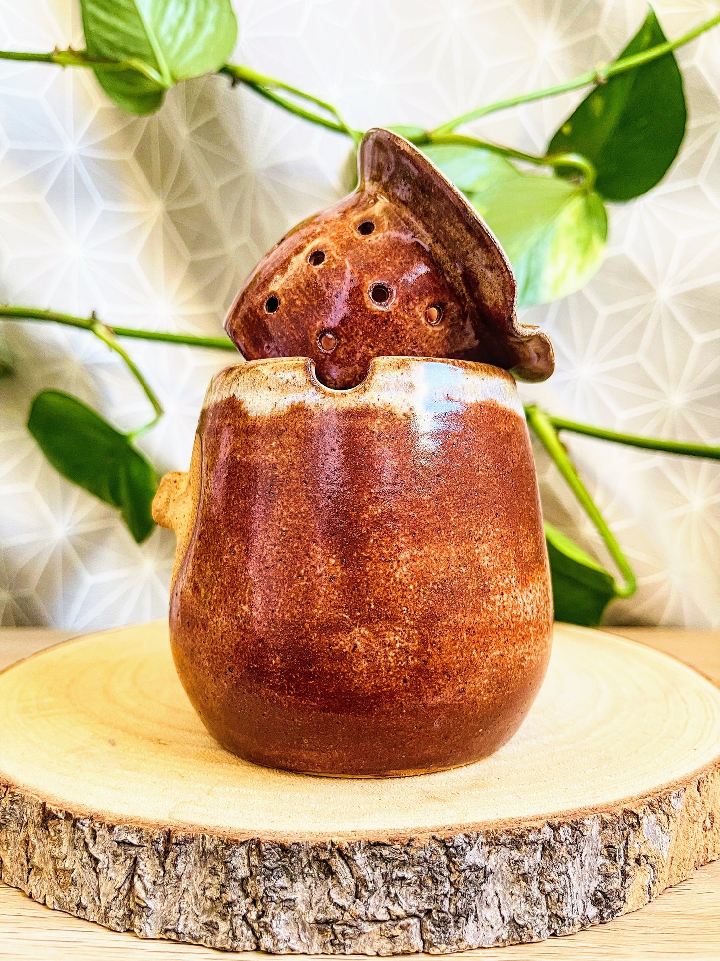 tea steeper set: burnt orange