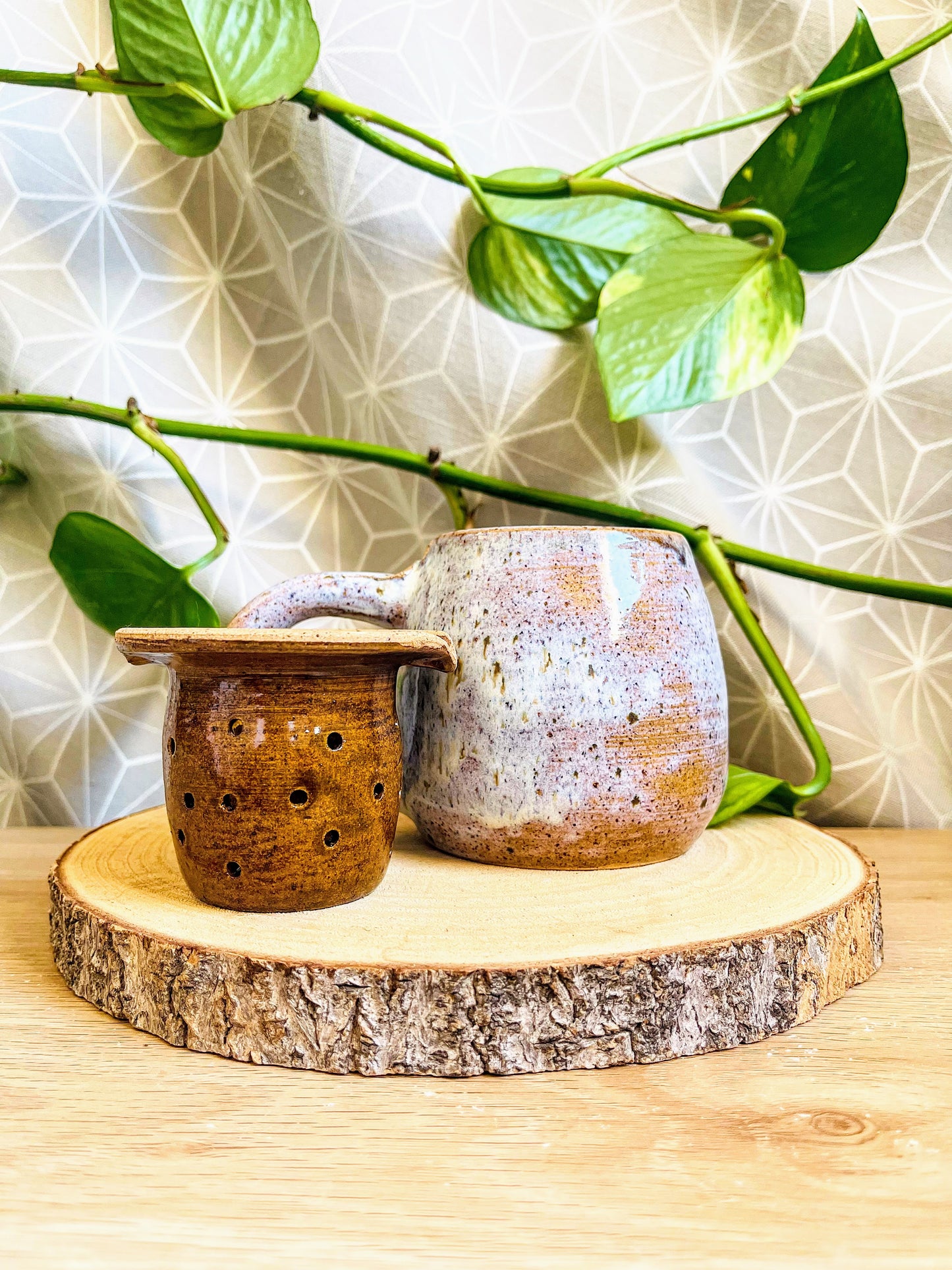 tea steeper set: siver birch
