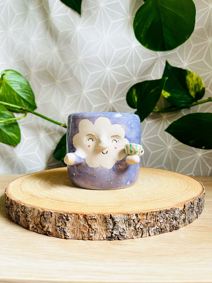 little pot & tiny cup: lilac bloom