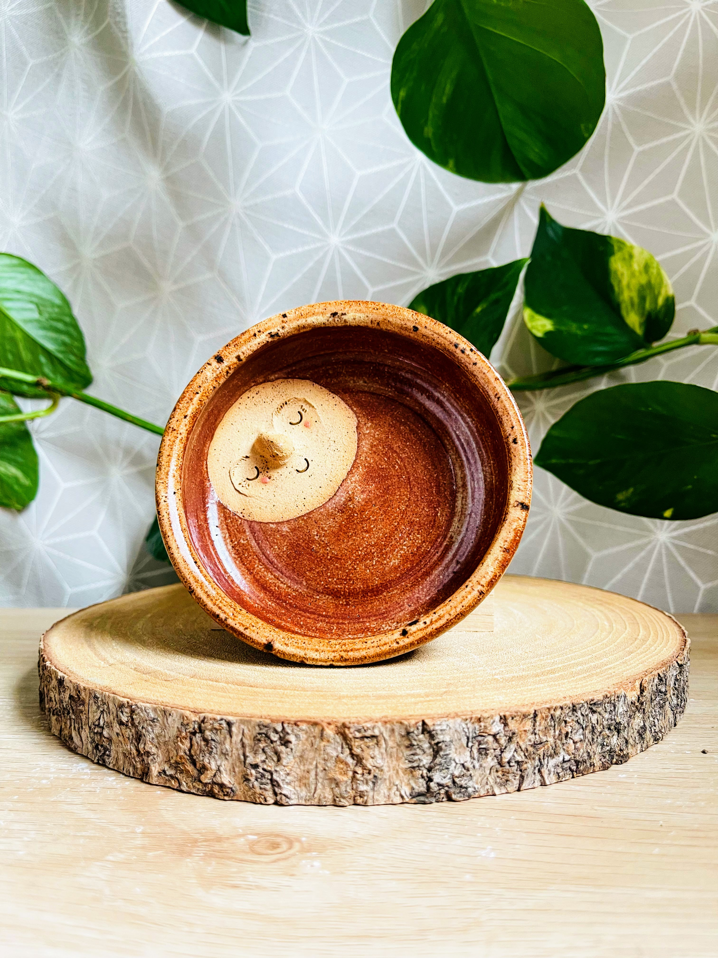 low & wide dish: burnt orange