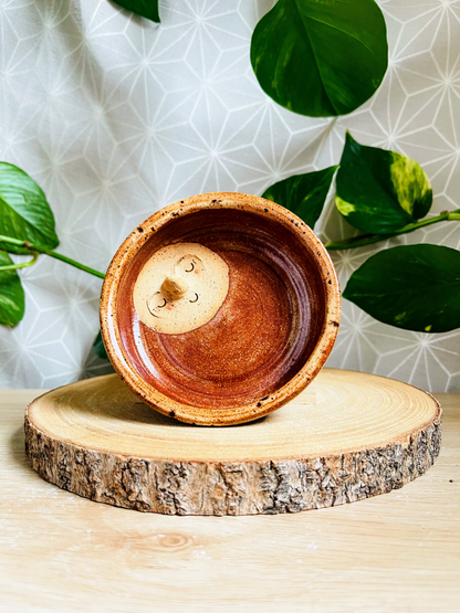 low & wide dish: burnt orange