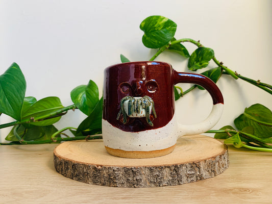 great big hug mug: speckled ivory/ruby