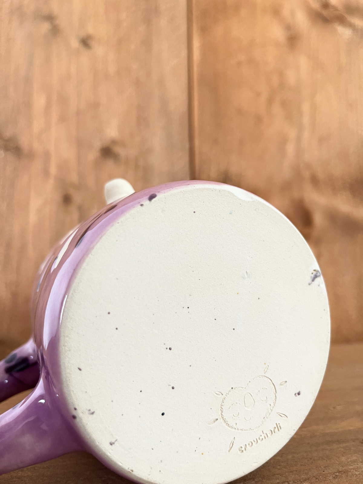 big hug mug: purple splatters