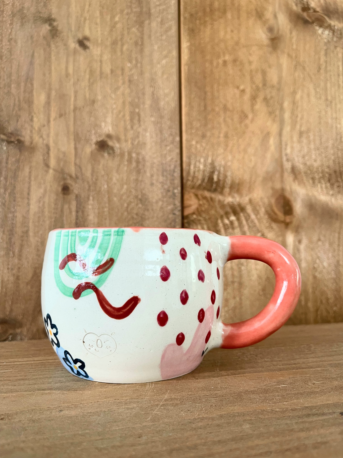 small doodle mug: poppy
