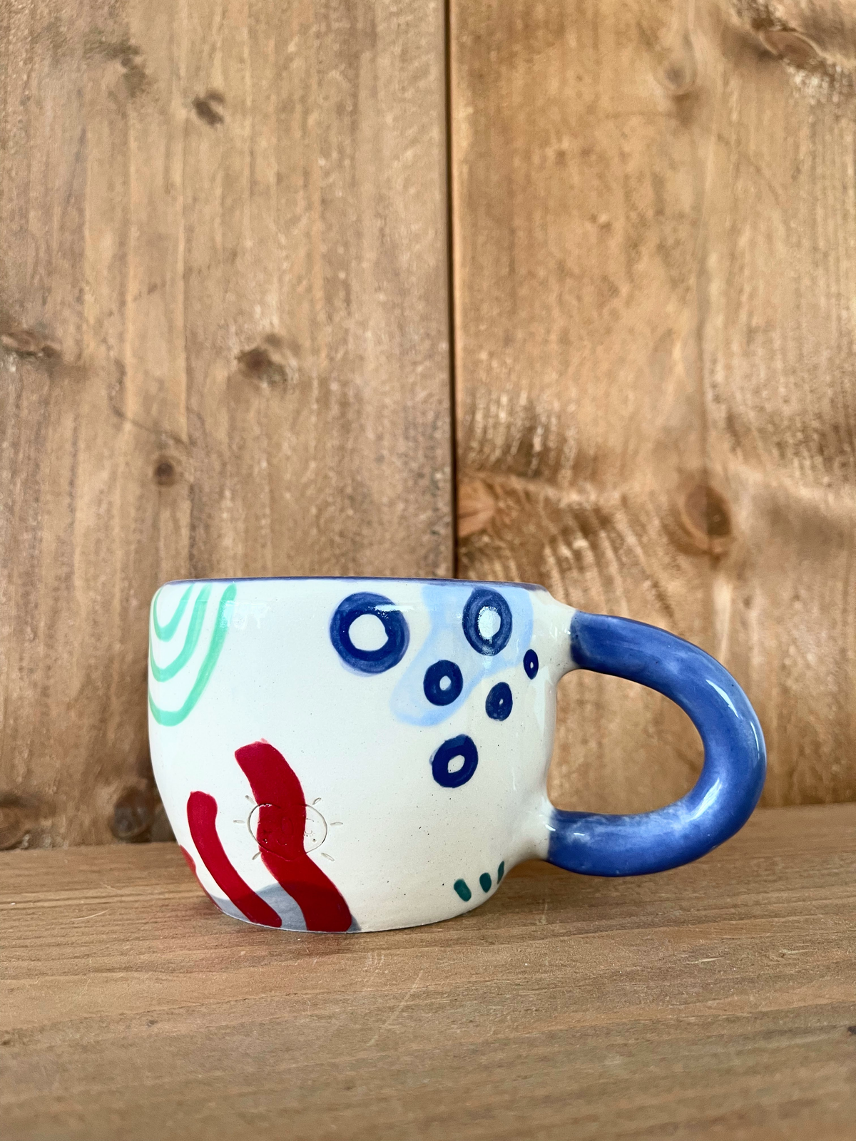 small doodle mug: indigo