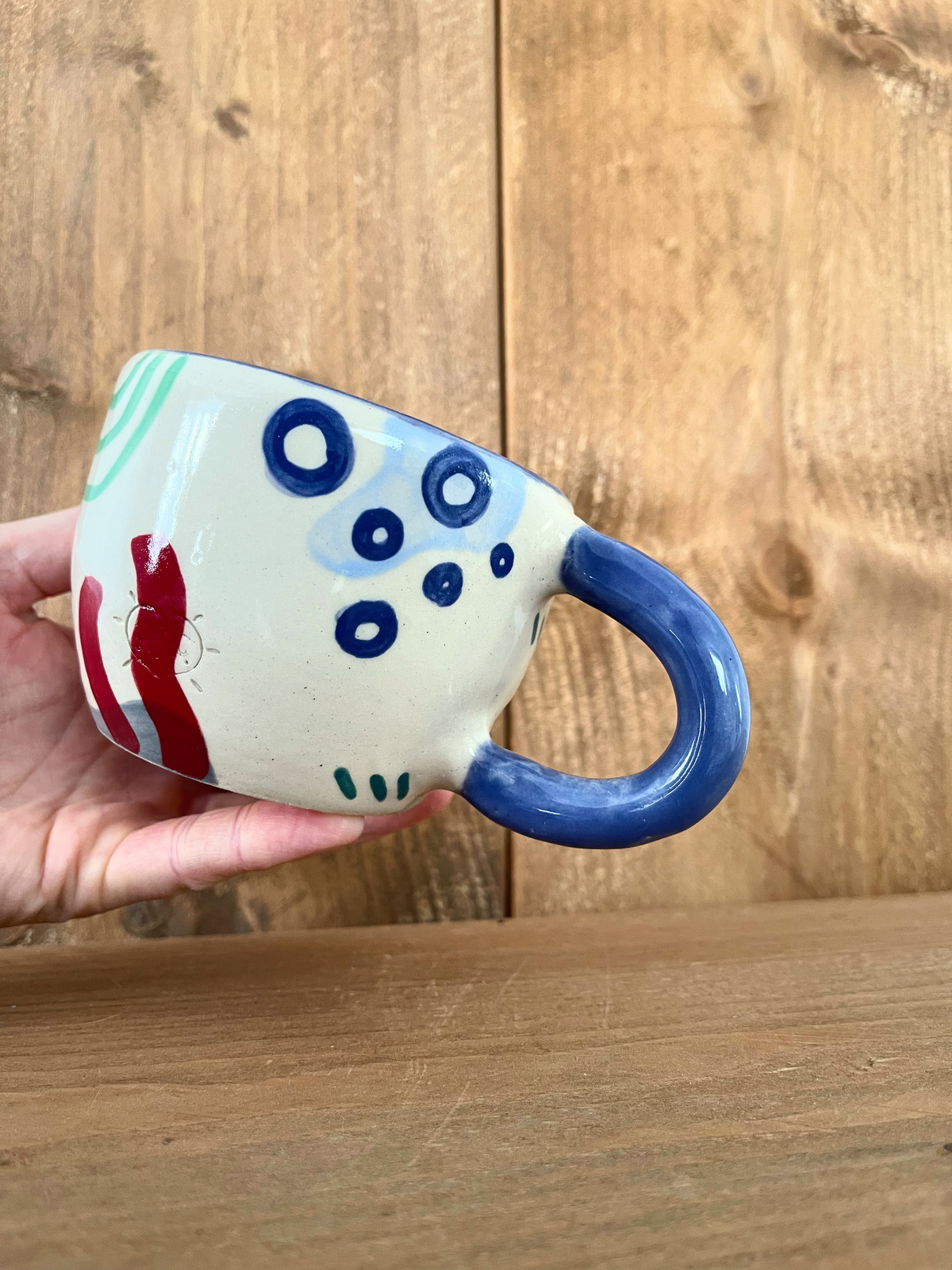 small doodle mug: indigo