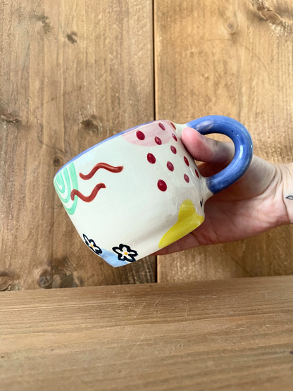 large doodle mug: indigo