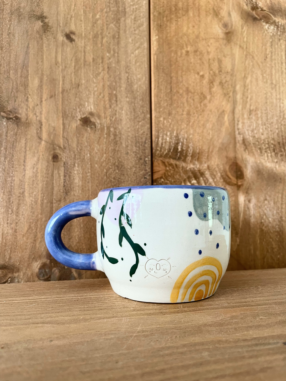 large doodle mug: indigo
