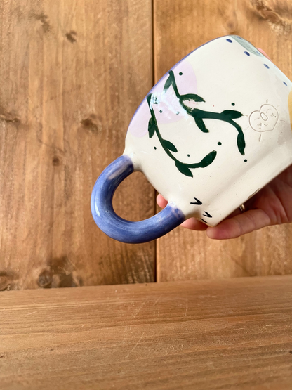 large doodle mug: indigo