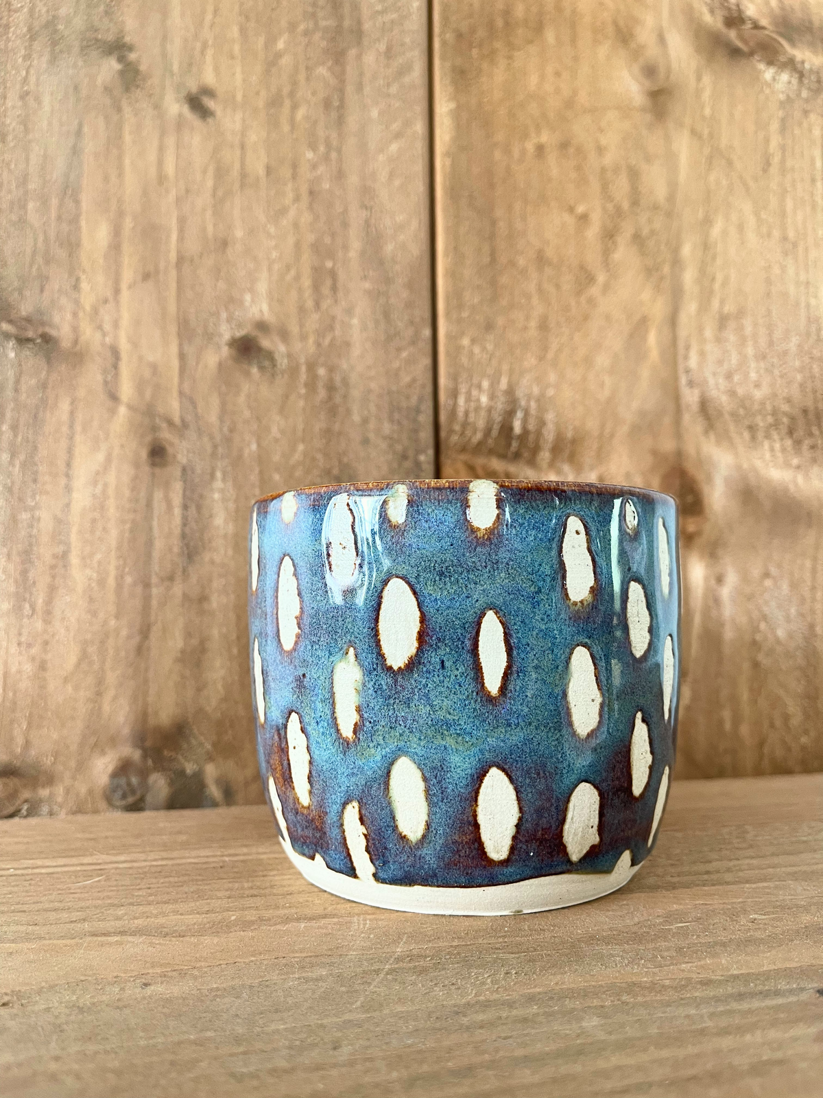 planter pot: denim dashes