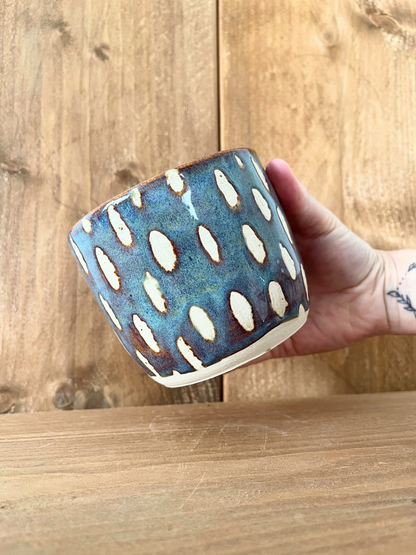 planter pot: denim dashes