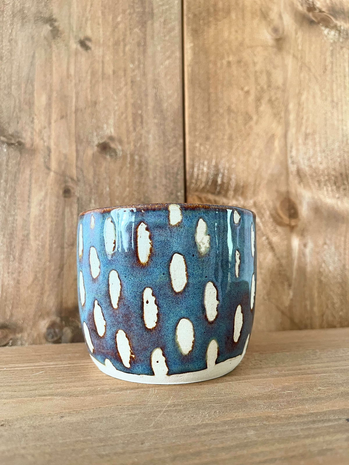 planter pot: denim dashes