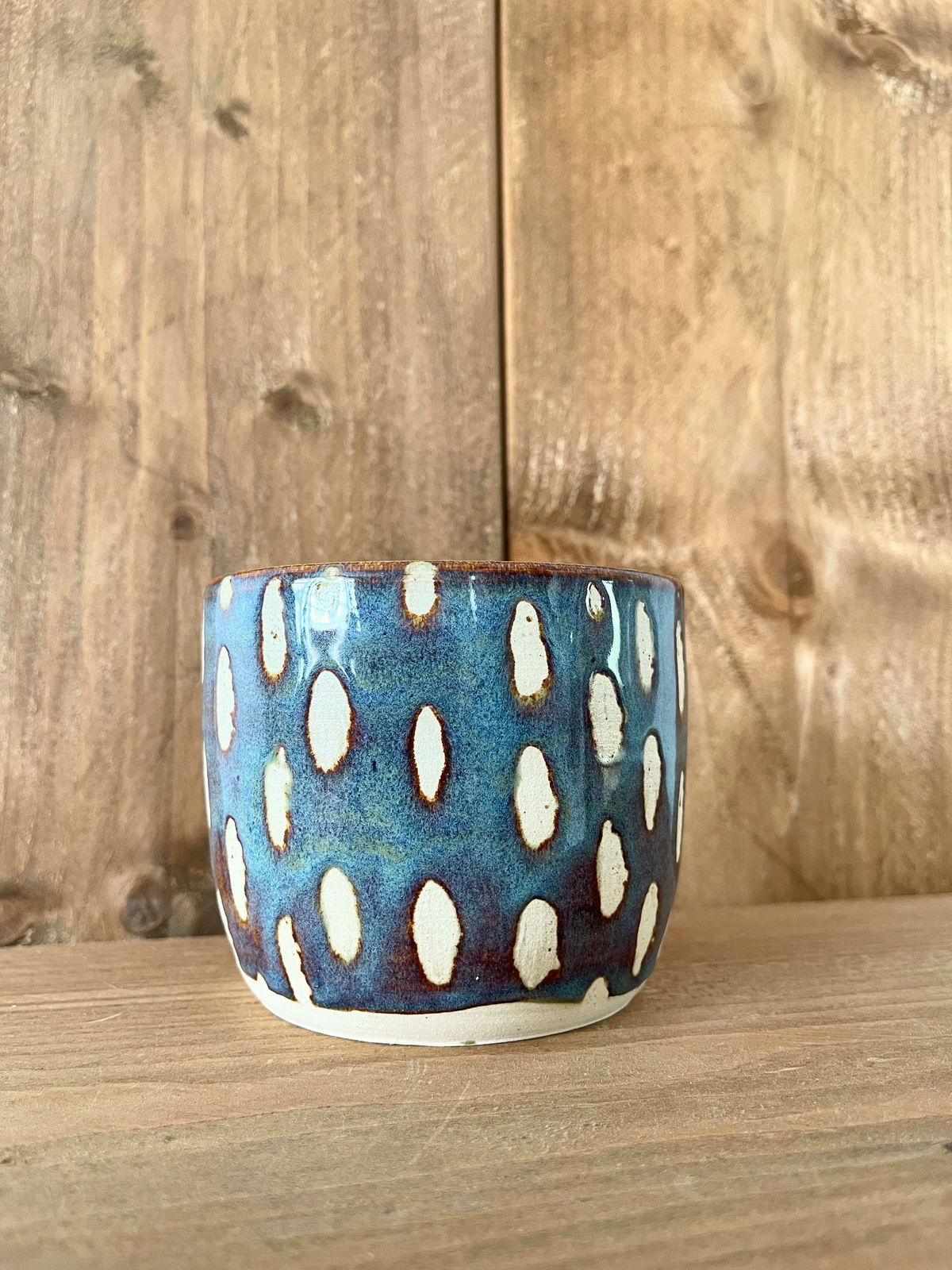 planter pot: denim dashes