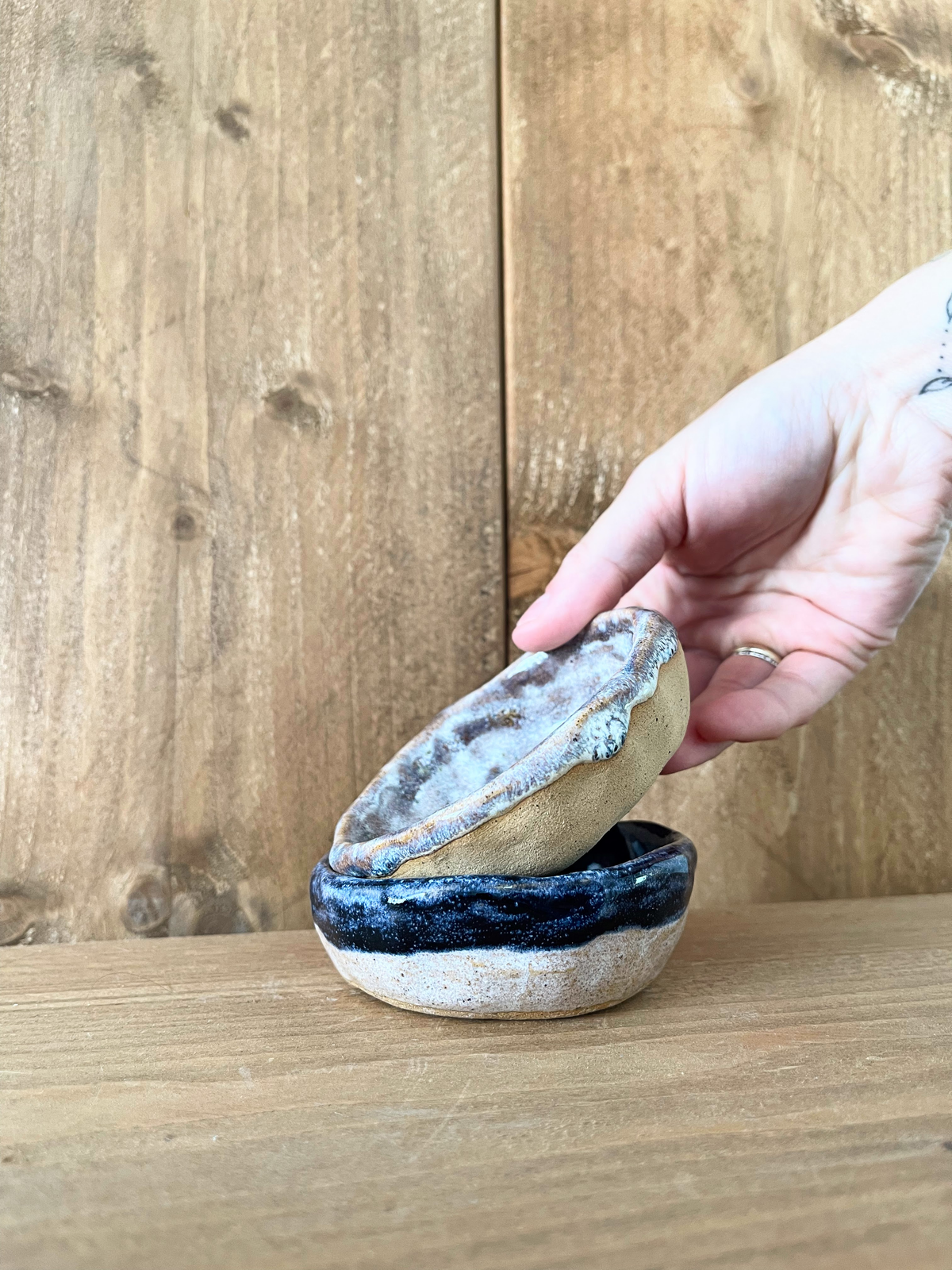 pair of pinch dishes