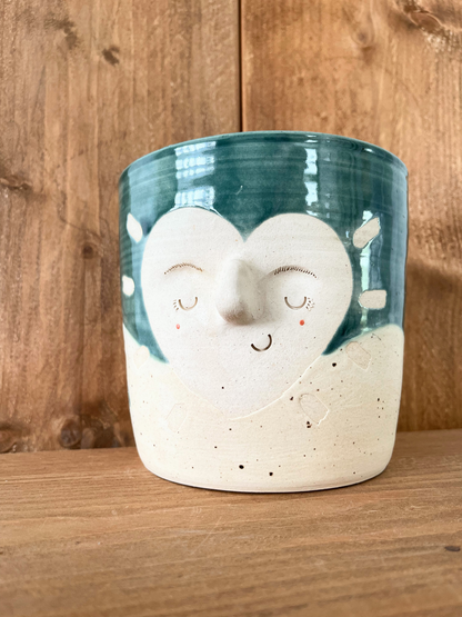 large pot: speckled ivory/forest
