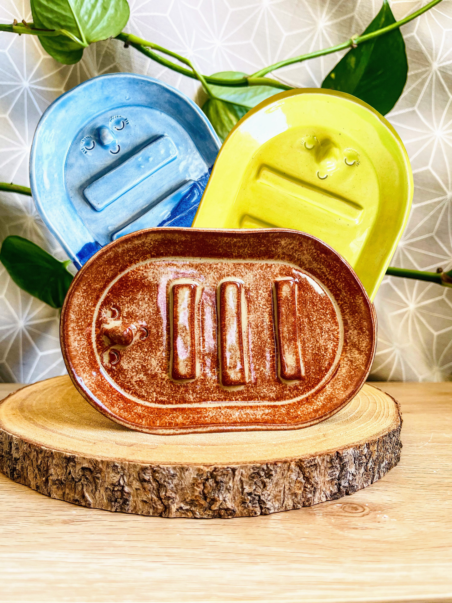 ovalish soap dish: various colours
