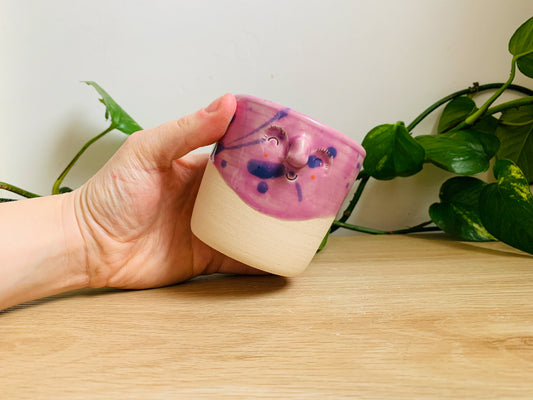 mini pot: purple splatters