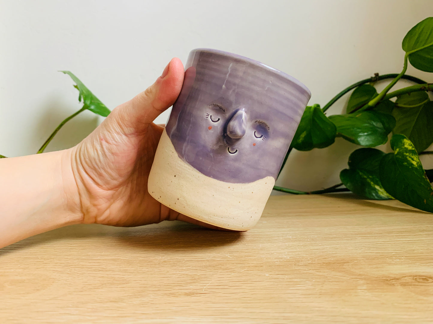 midi pot: speckled ivory/lavender