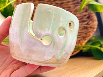 *yarn bowl: strawberry mint ombre