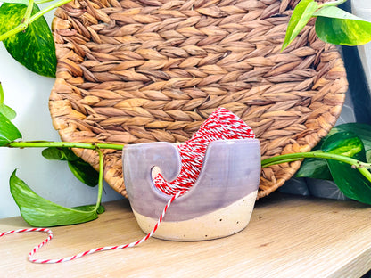 yarn bowl: speckled ivory/lavender