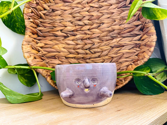 yarn bowl: speckled ivory/lavender