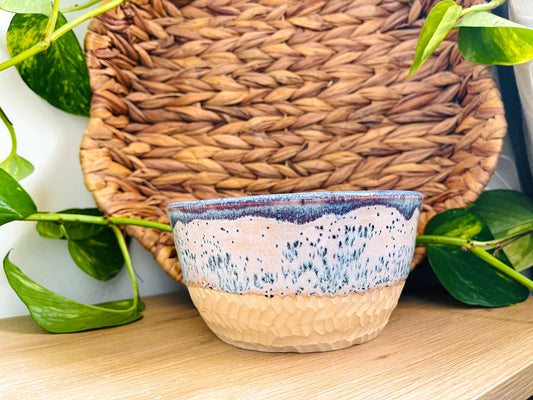 textured bowl: speckled strawberry milk