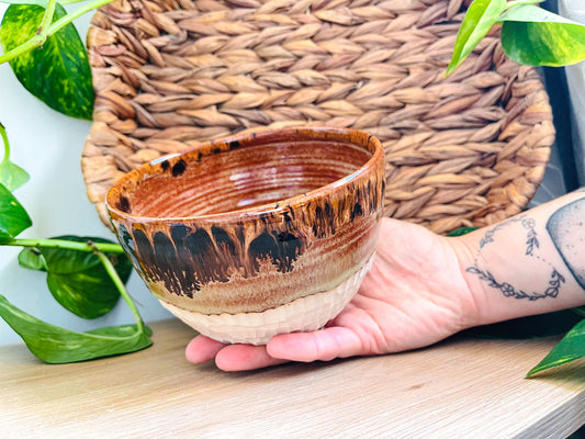 textured bowl: tigers eye