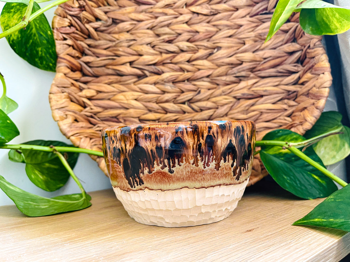 textured bowl: tigers eye