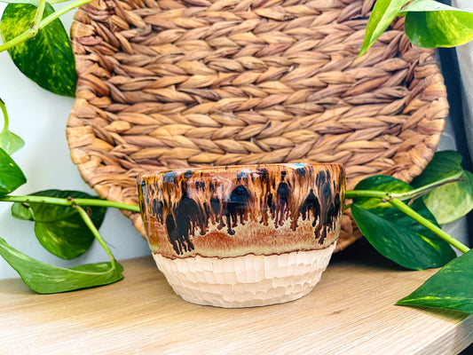 textured bowl: tigers eye
