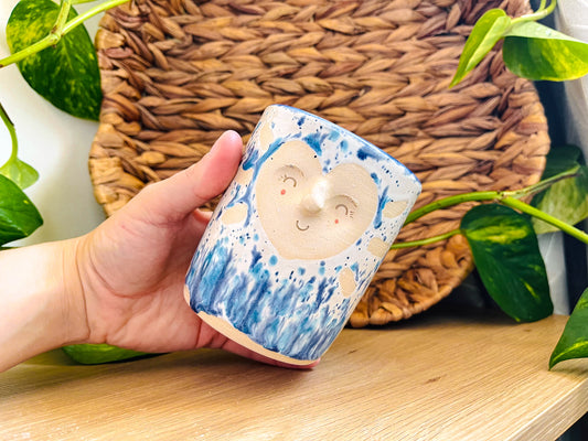 midi pot: blue fleck